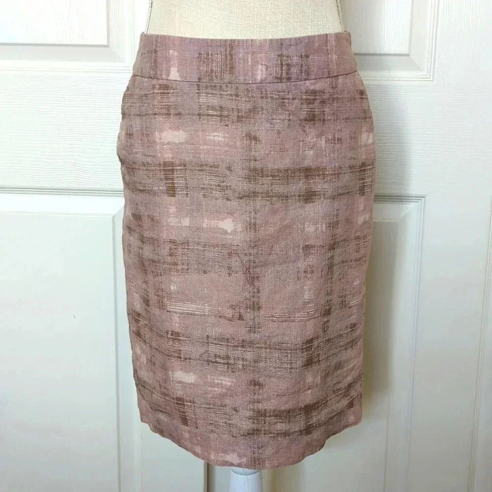 Loft Brushstroke Printed Linen Skirt